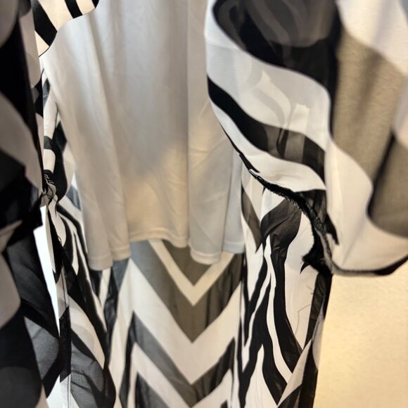 Candies‎ Black & White Chevron Striped Maxi Dress S Retro Y2K Adj Straps Lined - Picture 10 of 10